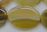 CAA321 15.5 inches 30*40mm oval yellow line agate beads