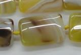 CAA322 15.5 inches 22*32mm rectangle yellow line agate beads