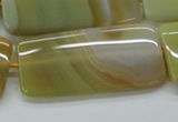 CAA323 15.5 inches 24*50mm rectangle yellow line agate beads