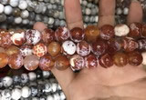 CAA3233 15 inches 16mm faceted round fire crackle agate beads wholesale