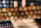 CAA3238 15 inches 16mm faceted round fire crackle agate beads wholesale