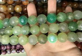 CAA3239 15 inches 16mm faceted round fire crackle agate beads wholesale