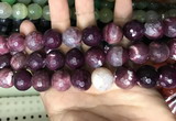 CAA3244 15 inches 16mm faceted round fire crackle agate beads wholesale