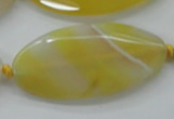 CAA325 15.5 inches 25*50mm faceted marquise yellow line agate beads