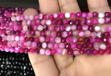 CAA3251 15 inches 4mm faceted round line agate beads wholesale