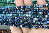 CAA3254 15 inches 4mm faceted round line agate beads wholesale