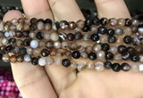 CAA3256 15 inches 4mm faceted round line agate beads wholesale