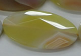 CAA326 15.5 inches 30*60mm faceted oval yellow line agate beads