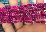 CAA3263 15 inches 4mm faceted round agate beads wholesale