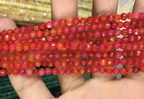 CAA3266 15 inches 4mm faceted round agate beads wholesale