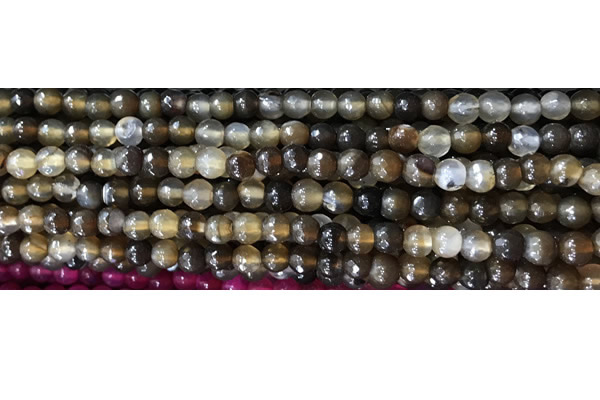 CAA3294 15 inches 6mm faceted round agate beads wholesale