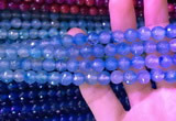 CAA3335 15 inches 8mm faceted round agate beads wholesale