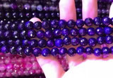 CAA3337 15 inches 8mm faceted round agate beads wholesale