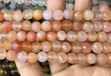 CAA3344 15 inches 8mm faceted round agate beads wholesale