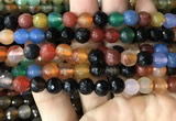 CAA3348 15 inches 8mm faceted round agate beads wholesale