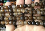 CAA3349 15 inches 8mm faceted round agate beads wholesale