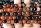 CAA3352 15 inches 8mm faceted round agate beads wholesale