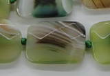 CAA336 15.5 inches 22*30mm faceted rectangle green line agate beads