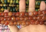 CAA3367 15 inches 10mm faceted round agate beads wholesale