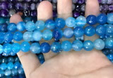 CAA3374 15 inches 10mm faceted round agate beads wholesale