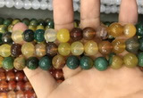 CAA3377 15 inches 10mm faceted round agate beads wholesale