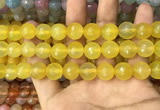 CAA3397 15 inches 12mm faceted round agate beads wholesale