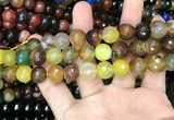 CAA3404 15 inches 12mm faceted round agate beads wholesale