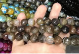 CAA3411 15 inches 12mm faceted round agate beads wholesale