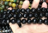 CAA3412 15 inches 12mm faceted round agate beads wholesale