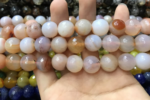 CAA3421 15 inches 14mm faceted round agate beads wholesale