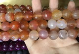 CAA3422 15 inches 14mm faceted round agate beads wholesale