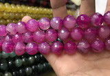 CAA3425 15 inches 14mm faceted round agate beads wholesale