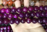 CAA3426 15 inches 14mm faceted round agate beads wholesale