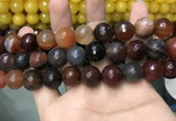 CAA3427 15 inches 14mm faceted round agate beads wholesale