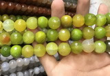 CAA3430 15 inches 14mm faceted round agate beads wholesale