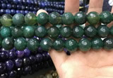 CAA3431 15 inches 14mm faceted round agate beads wholesale