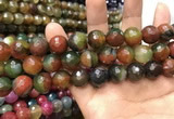 CAA3432 15 inches 14mm faceted round agate beads wholesale