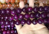 CAA3447 15 inches 16mm faceted round agate beads wholesale