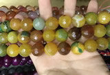 CAA3450 15 inches 16mm faceted round agate beads wholesale