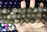 CAA3453 15 inches 16mm faceted round agate beads wholesale