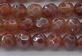 CAA3508 15.5 inches 4mm faceted round AB-color fire agate beads