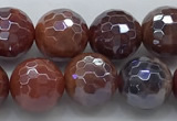 CAA3511 15.5 inches 10mm faceted round AB-color fire agate beads