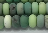 CAA3523 15.5 inches 5*8mm rondelle matte grass agate beads wholesale