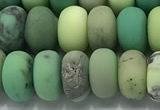 CAA3524 15.5 inches 6*10mm rondelle matte grass agate beads wholesale