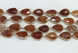 CAA3528 7.5 inches 13*18mm faceted flat teardrop fire agate beads