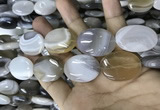 CAA3568 15.5 inches 22*30mm oval grey Botswana agate beads