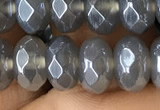 CAA3571 15.5 inches 5*8mm faceted rondelle AB-color grey agate beads