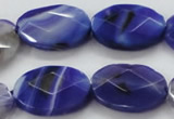 CAA358 15.5 inches 18*25mm faceted oval violet line agate beads