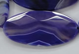 CAA360 15.5 inches 30*40mm faceted oval violet line agate beads