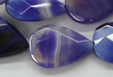 CAA361 15.5 inches 22*30mm faceted teardrop violet line agate beads